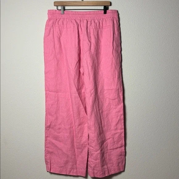 Athleta Retreat Linen High Rise Wide Leg Pant Bright Pink S/851038 - Picture 4 of 4